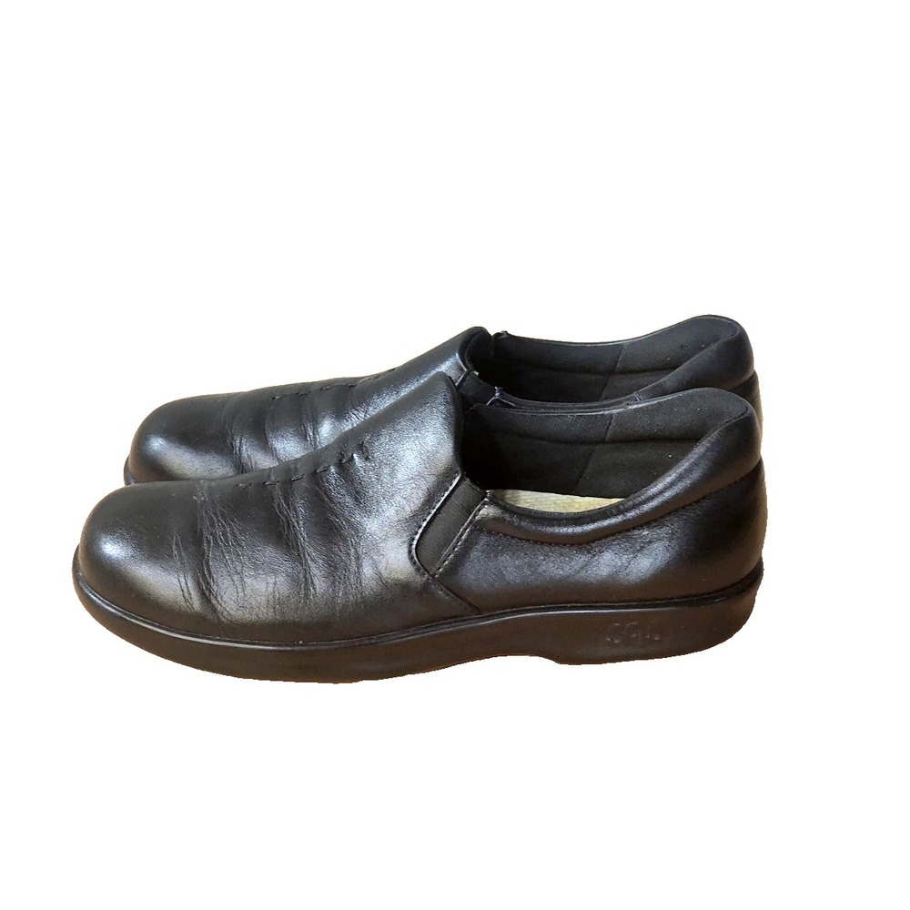 SAS Shoes Womens 6.5‎ Black Leather Viva Slip On Loafers Flats Comfort Casual